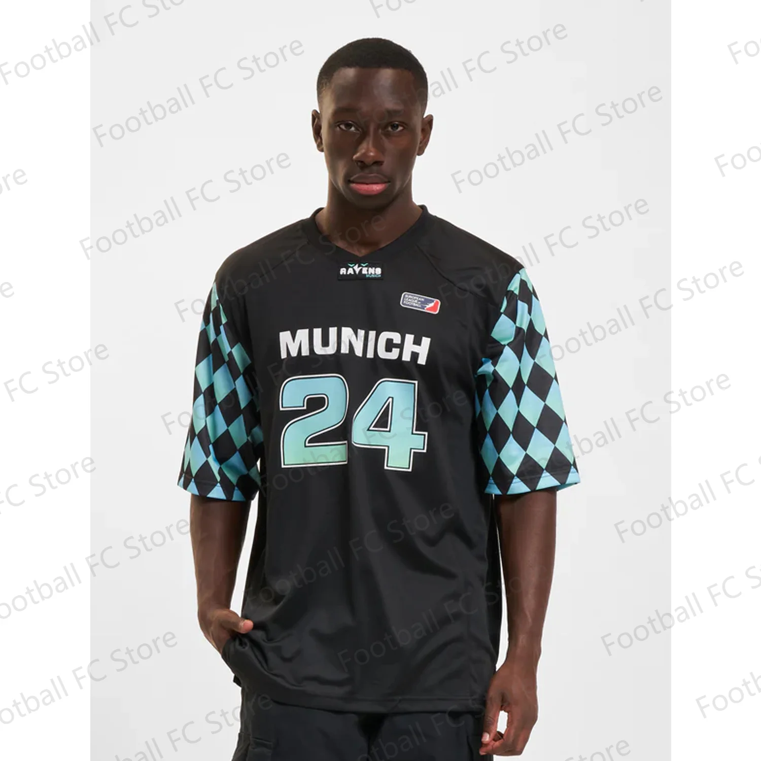 2024 New Arriavl Summer Rugly Jersey Munich Ravens Authentic Game Jersey Oversized Short Sleeve Tops