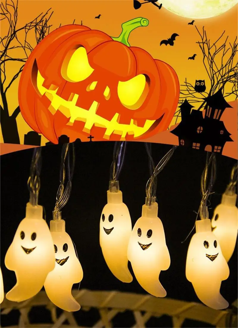 Guirxiété Lumineuse LED pour Halloween, Décoration de Bar Festive, Décor de ixà Domicile, Éclairage d'Horreur Inquiet