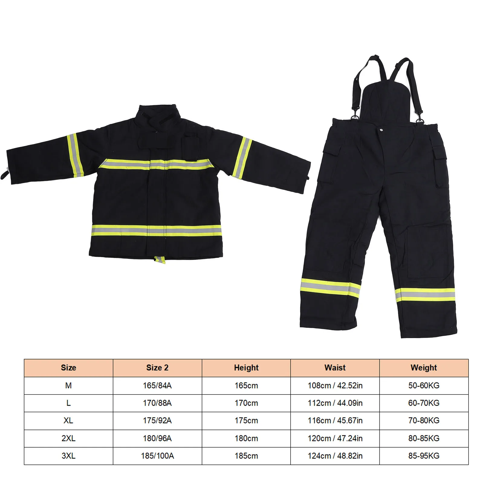 Fire Resistant Safety Suit 4 Layer Heat Insulation Jacket and Pants with High Visibility Reflective Strip Reflective Safety Suit