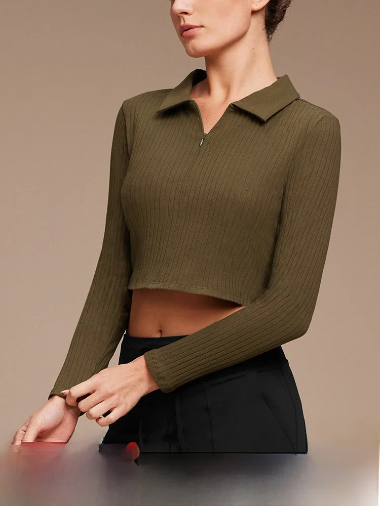 Fitness Long Sleeve Badminton Tennis Sports Top Women's  Shirt Quick Dry Cotton Spandex Casual Style Short Length T-Shirt