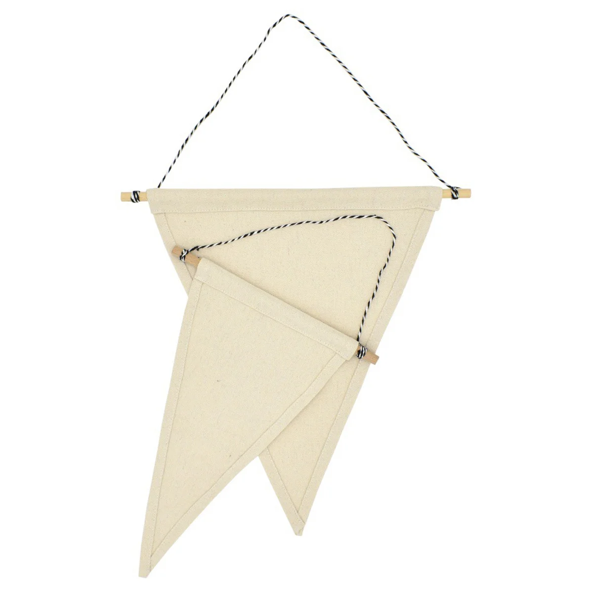 

2 Pcs Display Banner Hanging Badge Triangle Pins Beige Bamboo Pennant for Brooch Decorations