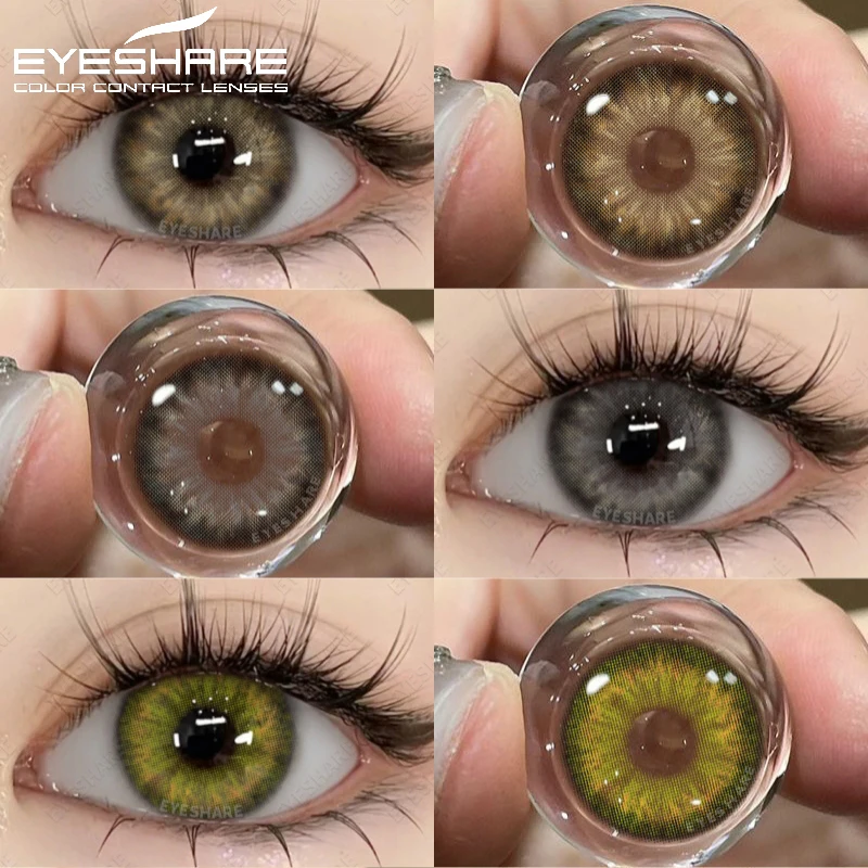 EYESHARE 1 Paar modische Linsen, graue Pupillenlinse, grüne Kontaktlinsen, natürliche braune Linsen, jährliche Kosmetik, blaue Kontakte für die Augen