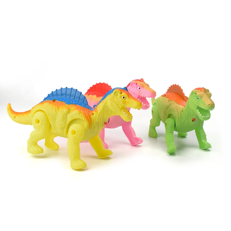 Juguetes de dinosaurios que caminan eléctricos para niños, modelo de animales de sonido brillante con cuerda, educativo creativo interactivo