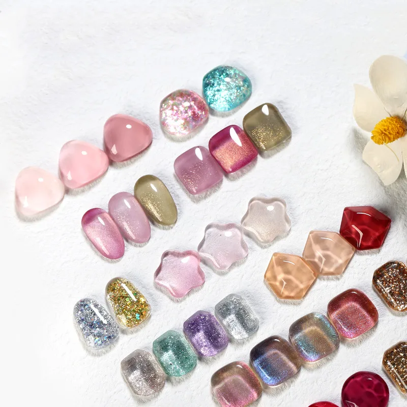 

50PCS Glass Nail Polish Display Card Transparent False Nail Tips Color Chart Nail Art Display Tips Nail Swatch Display Stand