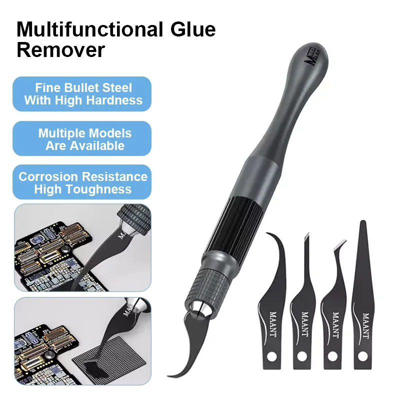 Maant Glue Removal Blade Set Hand Grinding Hardness Flexible Motherboard Chip CPU IC Scraper Pry Knife MY-102 Disassemble Tool