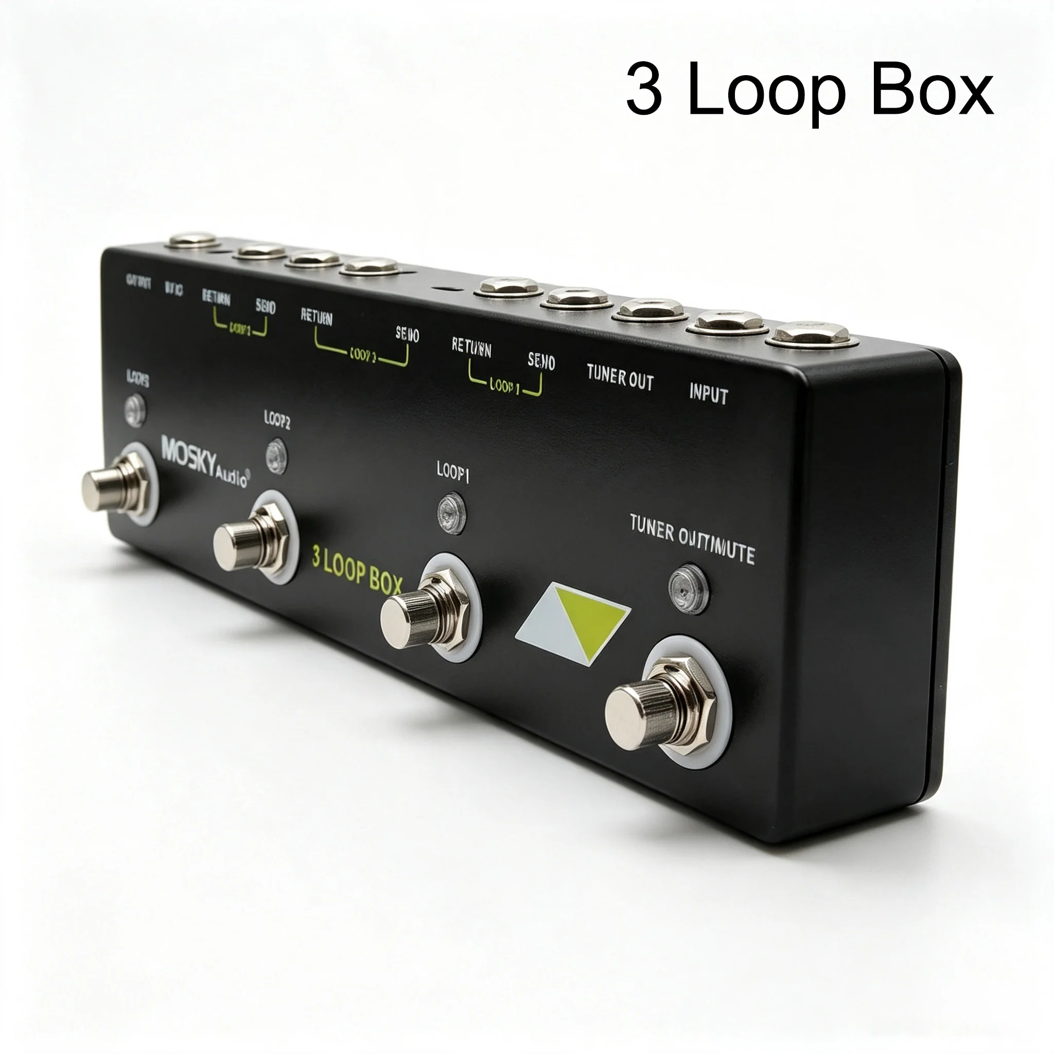 Moskyauido 3 Loop Box Professional True Bypass Guitar Switcher Box, Channel Selection Pedal with Built-in Tuner & Mute Function