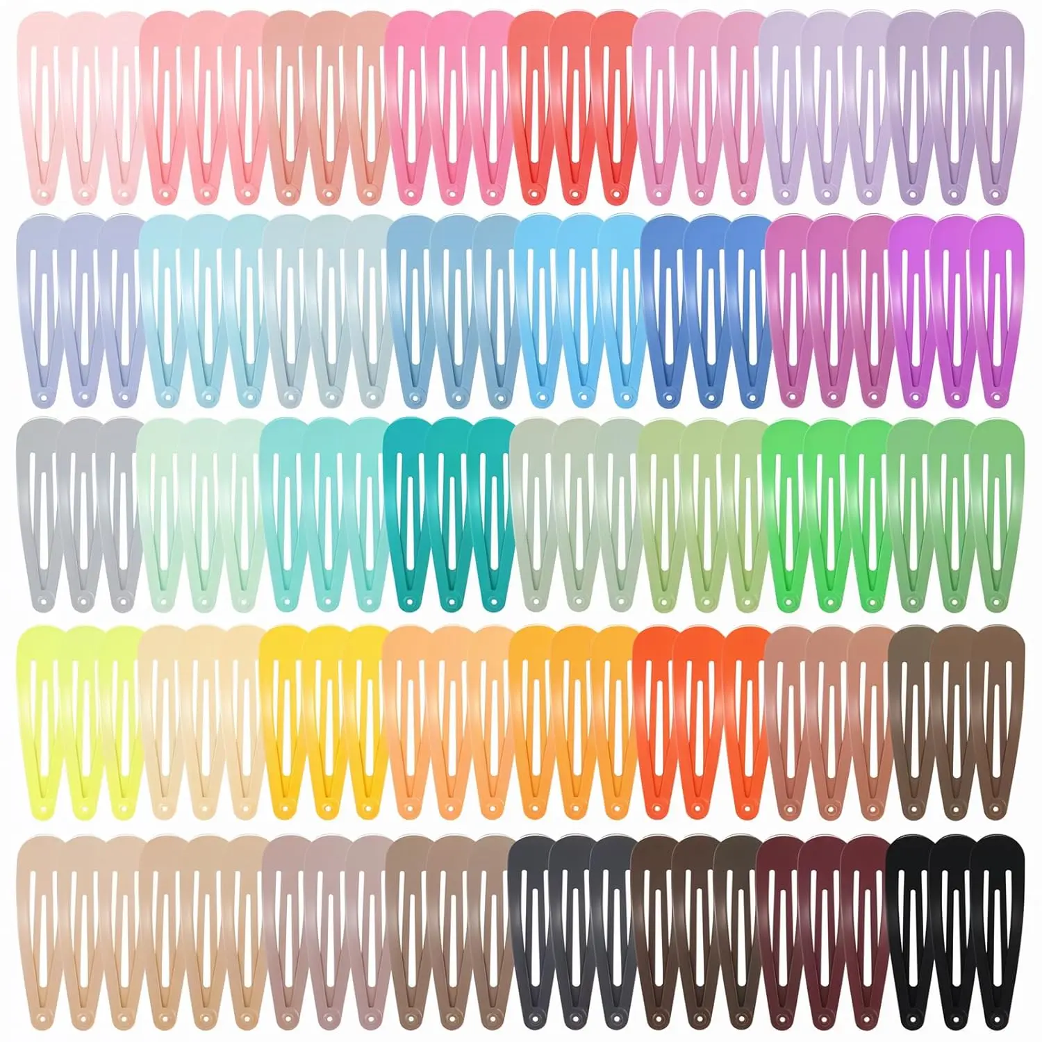 

120 Pcs Colorful Snap Hair Clips, 2 Inch Metal Barrettes for Girls, Toddlers, Teens & Women, 40 Colors