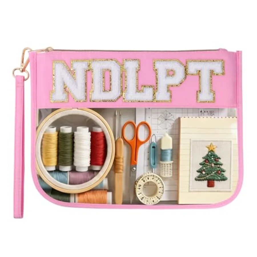 

Сумка для вышивания и рукоделия NDLPT: Прозрачный органайзер на молнии для хранения инструментов и подарков