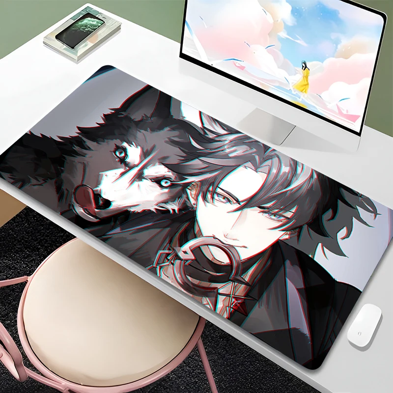 Wriothesley-Genshin Impact Mouse Pad, Gabinete PC Gamer, Tapete de Teclado, XXL, Diluc, Anime, Manga, Computador portátil, Estendido, Soft Desk Mat