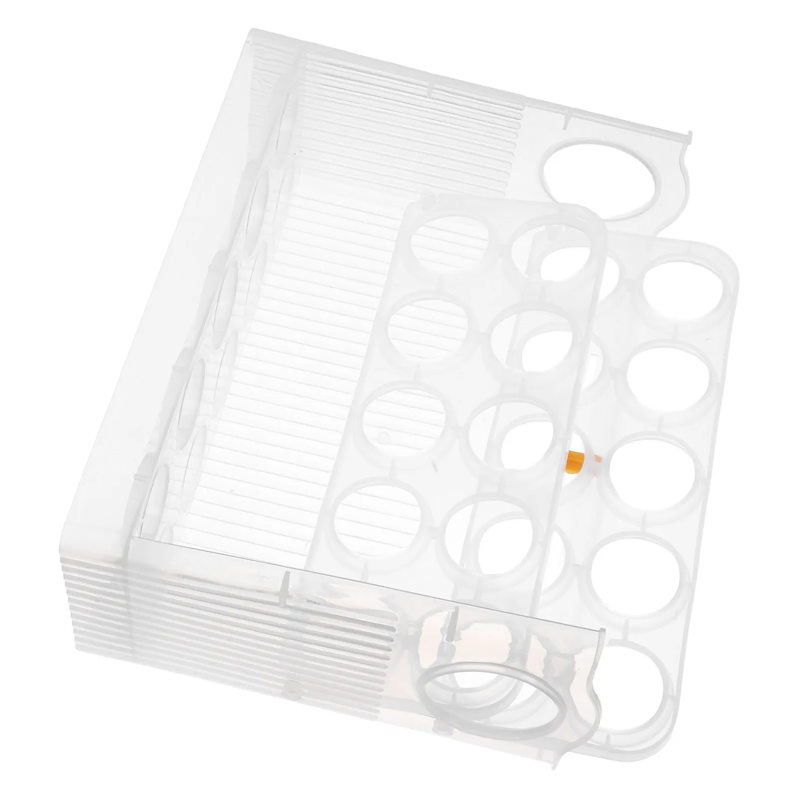 

30 Eggs Holder Plastic Flip Design Refrigerator Side Door Egg Storage Box Clear Organizer Space Saving Kitchen Egg Tray