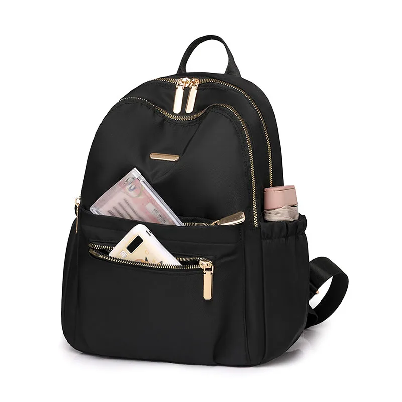 Oxford Cloth Women Fashion Backpack Large Capacity Solid Color Casual Travel Backpack Multifunctional High Quality Ladies Bag