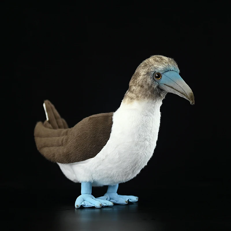 Blue-Footed Booby Plush Toys High Fidelity Cute Sula Nebouxii Bird Animals Plushie Simulation Lifelike Stuffed Doll Kids Gift