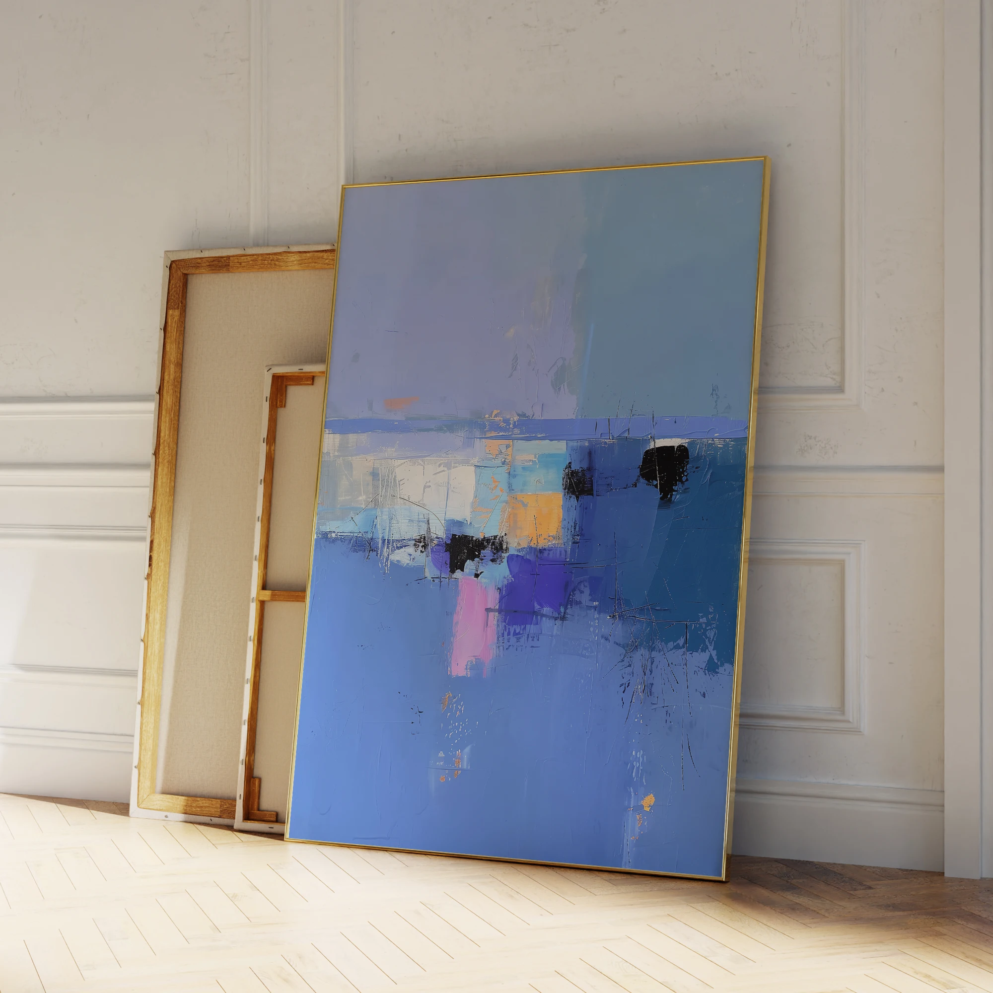 Modern Abstract Ocean Depth Color Painting Art Canvas Poster Print Picture For Living Room Bedroom Wall Art Home Decor