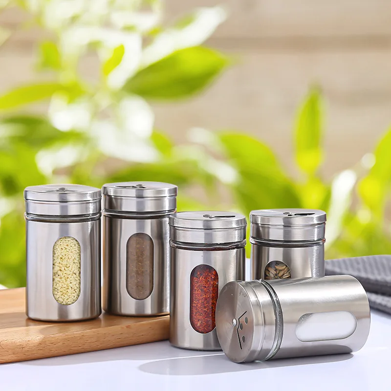 

Rotatable Seasoning Bottle, Steel Barbecue Seasoning Bottle, Cumin Powder Box, Salt and Pepper Bottle