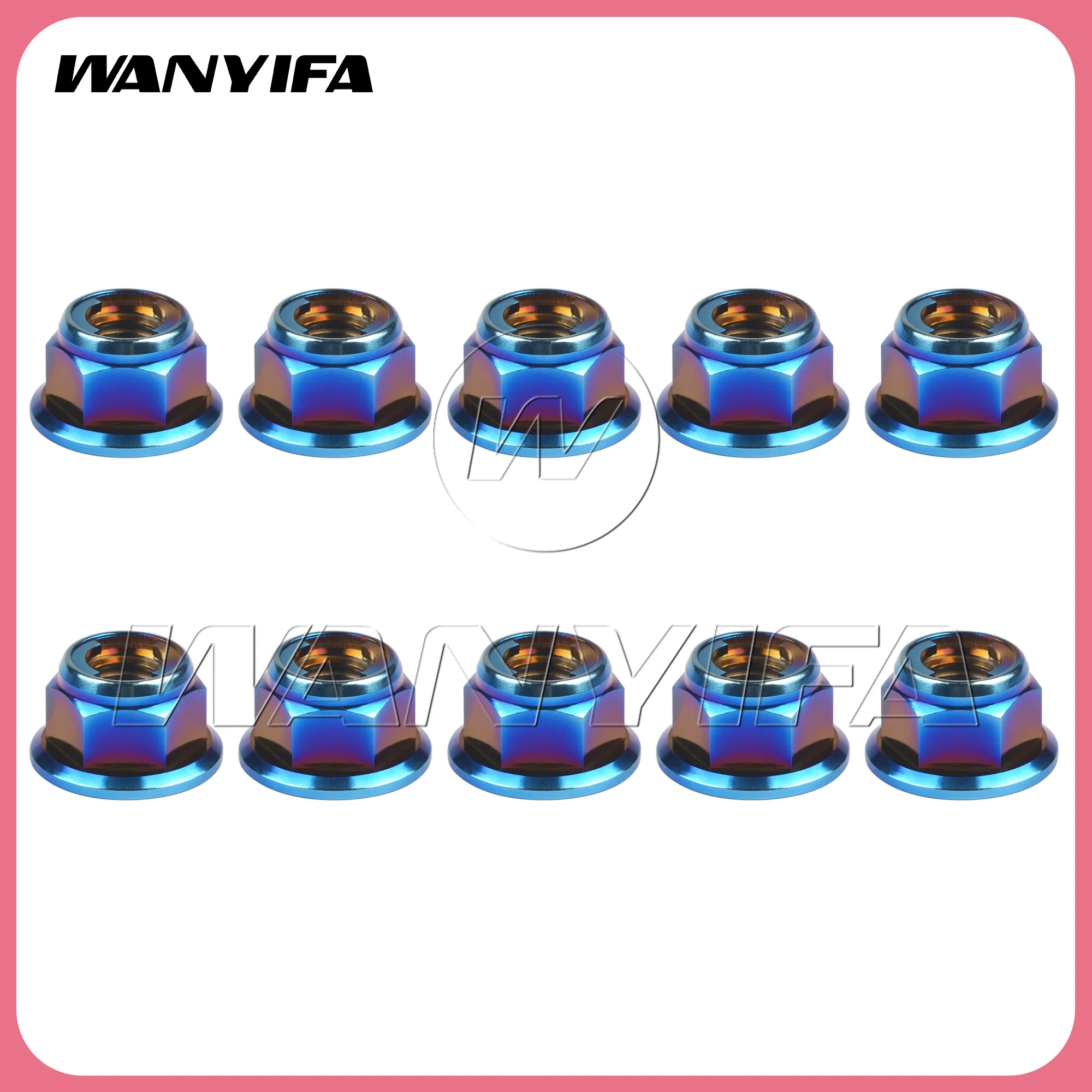 

Титановые гайки Wanyifa M6/M8/M10/M12, фланцевые металлические стопорные гайки для велосипедов, мотоциклов, автомобилей, крепеж из сплава, 10/20 шт.