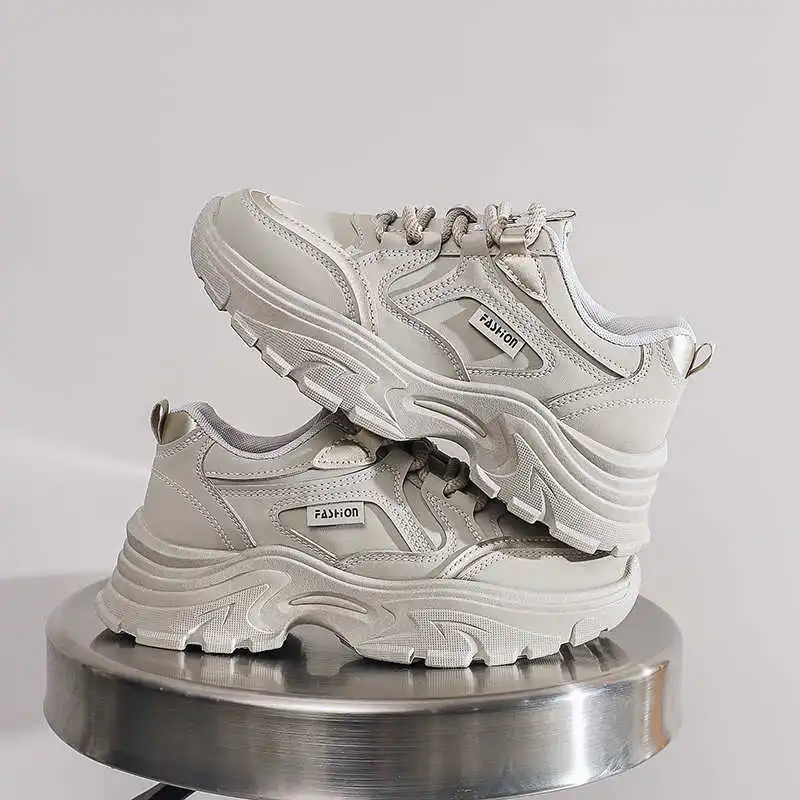 

Женские дизайнерские кроссовки для скейтбординга на весну-осень, белые, увеличивающие рост, спортивные