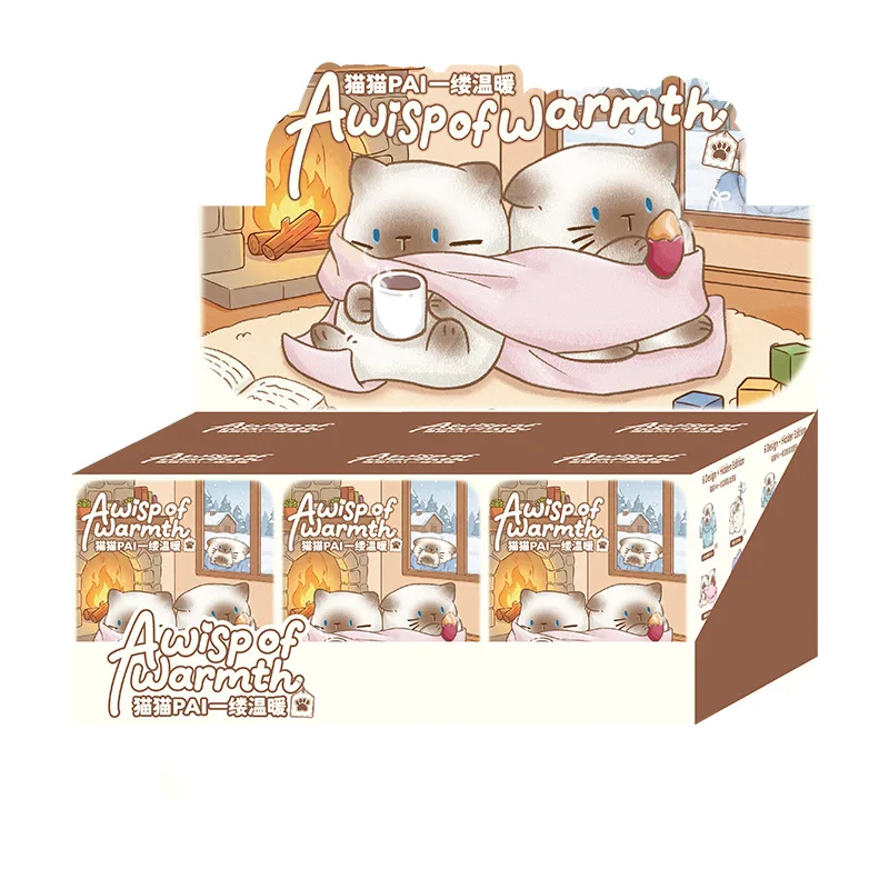 

Милые фигурки кошек в закрытых коробках, 6 обычных и 1 секретный дизайн, украшения для дома и офиса, небольшие подарки для любителей кошек