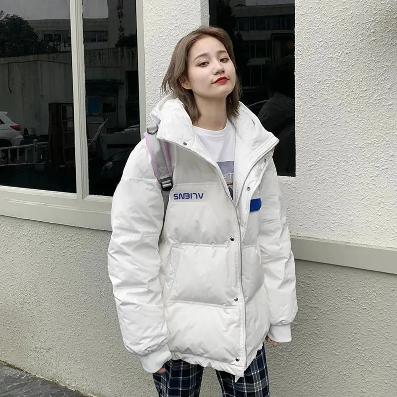 Overcoat Parka Female Winter New Down Cotton Ladies Jacket Zipper Hooded Loose Keep Warm Bread Outerwear Leisure Women Outcoat