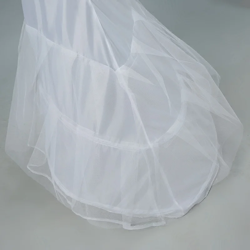 Novo 2 osso sereia tailing petticoat peixe cauda undersaias crinoline para casamento vestidos de baile