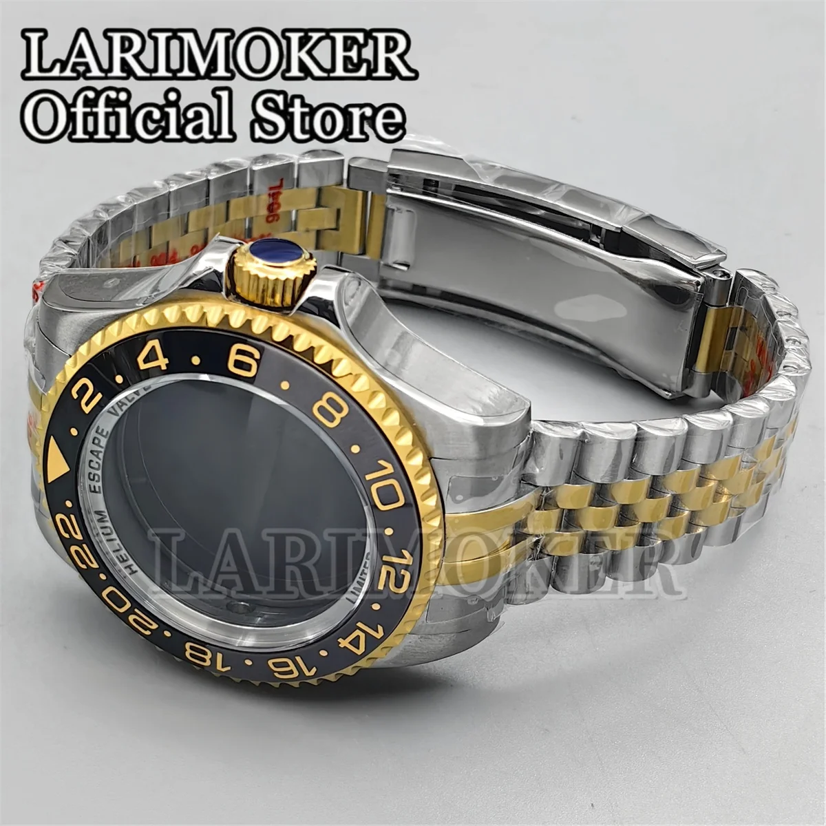 Two Tone Gold 43mm Rootbeer DEEP SEA Watch Case Sapphire Glass Waterproof For NH35 NH36 GMT ETA2824 DG3804 2813 Miyota8215 Movt