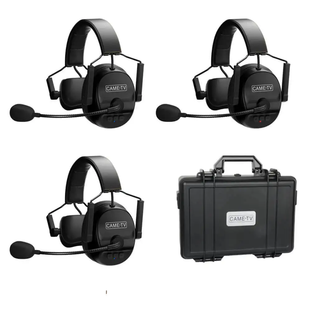 CAME-TV Kuminik8 1.9G Single Ear Duplex Digital Wireless Headset Foldable 3 Pack Intercom  Wireless Transmission communicator