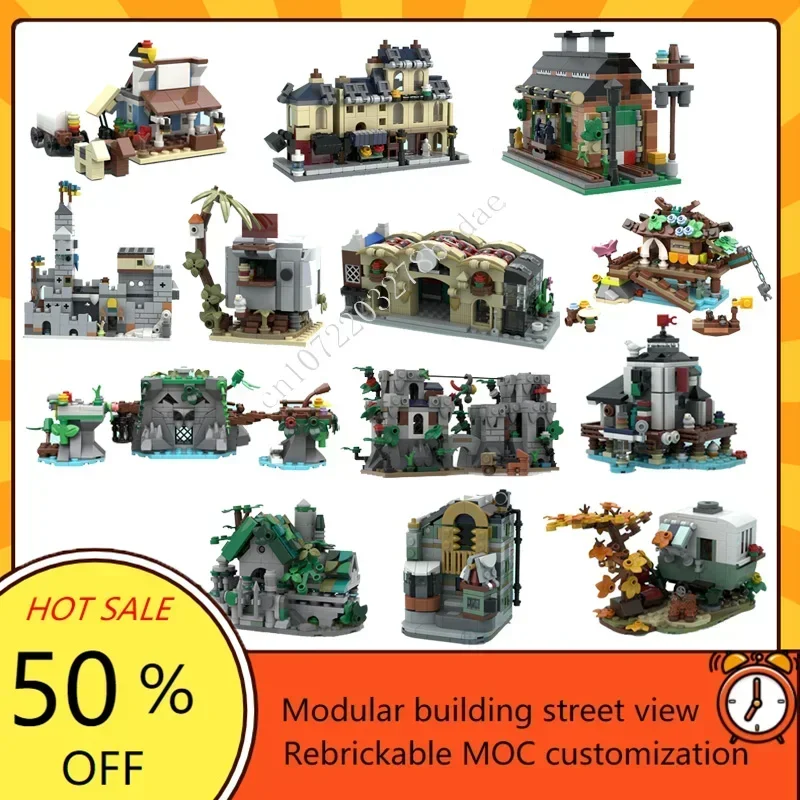 

Мини-строить, общий магазин, закуска, шок, модульный MOC, креативный вид на улицу, головоломка на заказ, сделай сам, образовательная сборная модель, игрушка в подарок