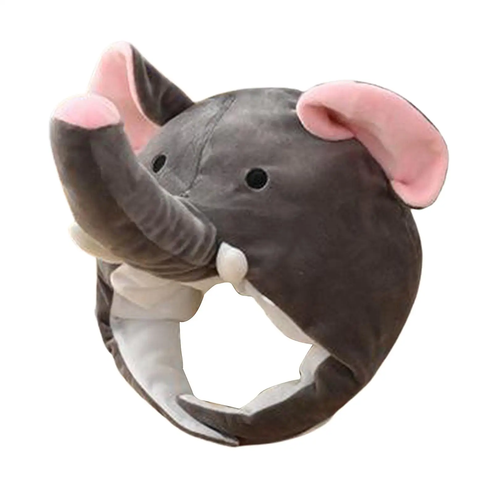 Chapeau de fête en peluche, couvre-chef gris d'éléphant, coiffure pour Selfie, capuche animale, cache-oreilles