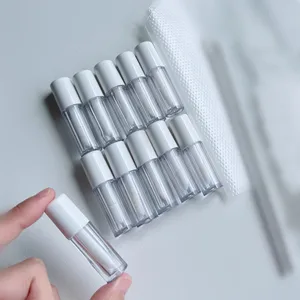 6pcs/lot 3ml/0.8ml Plastic Lip Gloss Tube Small Lipstick Tube/Mascara Eyelawith Leakproof Inner Sample Cosmetic Container 10 best sales lipgloss container - №4