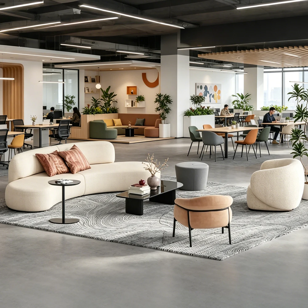 カスタムモジュール式曲線オフィスソファ、受付ロビー待合席ソリ - Office Furniture Solutions のレビューと価格