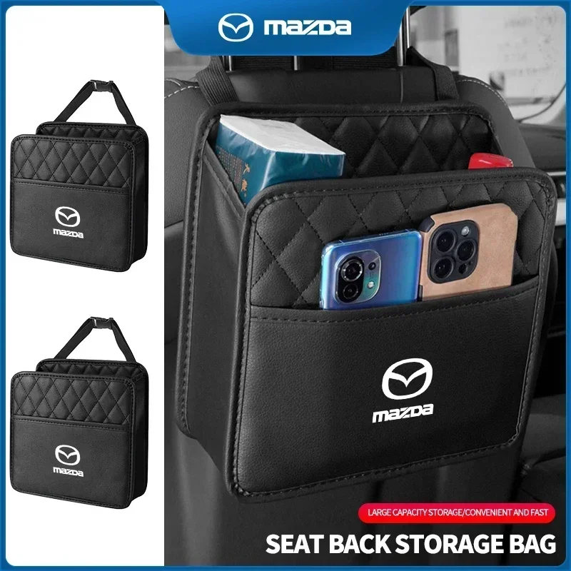 Caja de almacenamiento para asiento trasero de coche, organizador colgante Protector para Mazda 3, Alexa, CX4, CX5, CX8, CX-5, Atenza, Demio, MPS