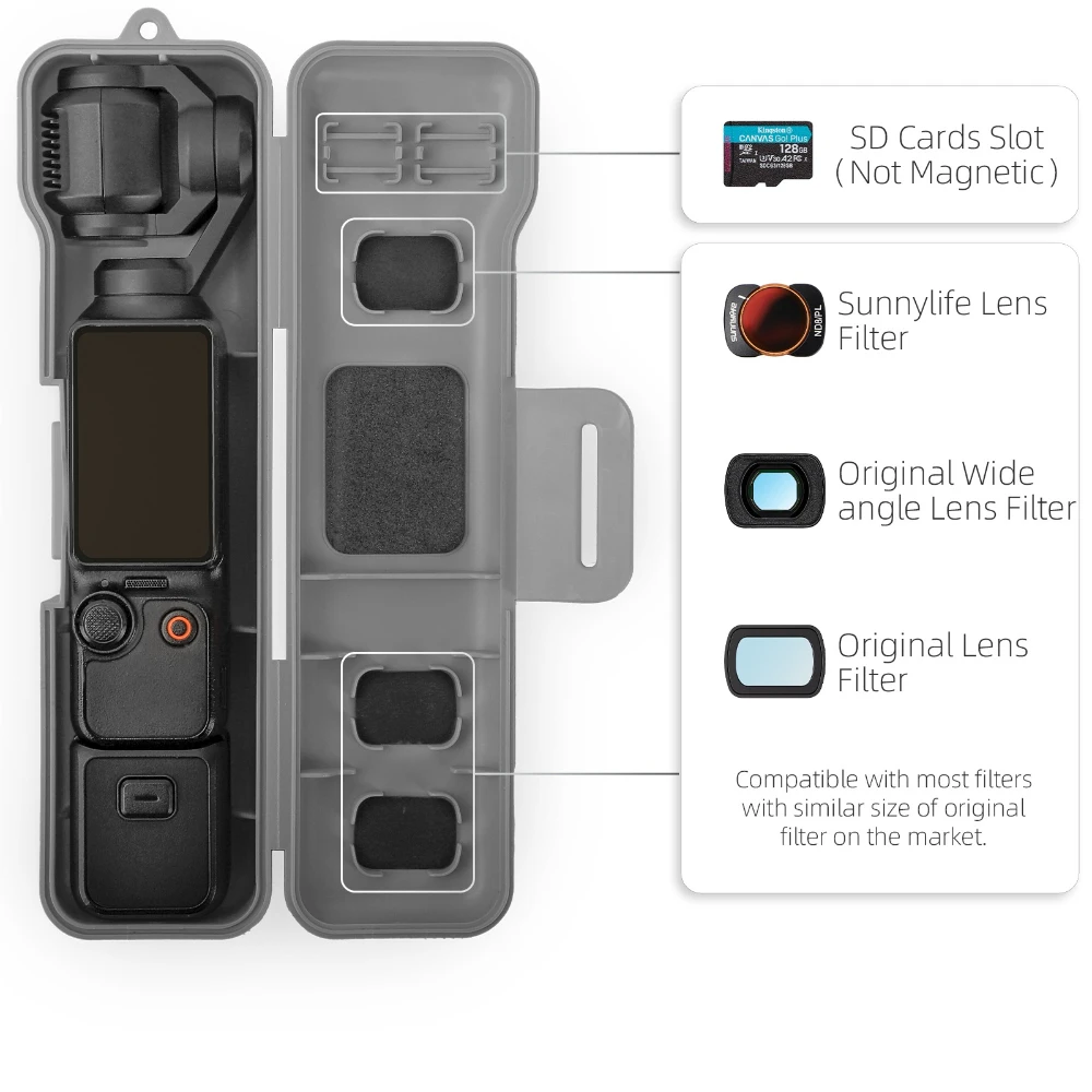 DJI Osmo Pocket 3 Protable 운반 가방 용 끈이있는 보호 케이스 DJI Pocket 3 액세서리 용 여행용 핸드백