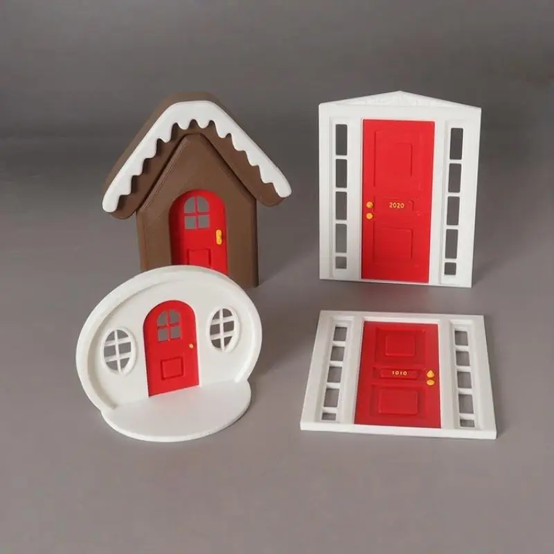 Set di scene da giardino in miniatura fai-da-te, finestra, porta e recinzione per casa delle bambole per diorama creativo nel cortile, progetto perfetto per giochi di finzione