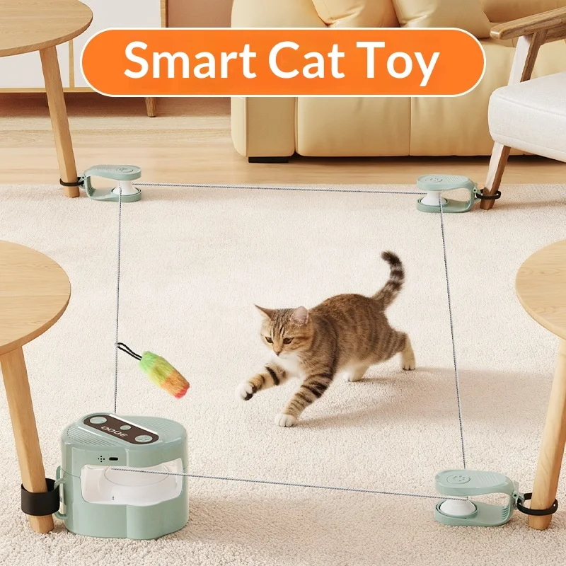 

Automatic Interactive Cat Toy Adjustable Remote Control Sound Making Self Play Boredom Relief For Indoor Adult Cats