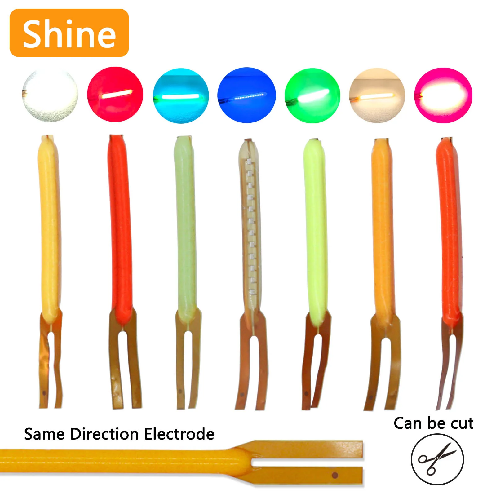 3V 25mm Edison Light Bulb LED Flexible Filament Retro Cob Same Polarity Filament DIY Party Christmas Decoration Night Light