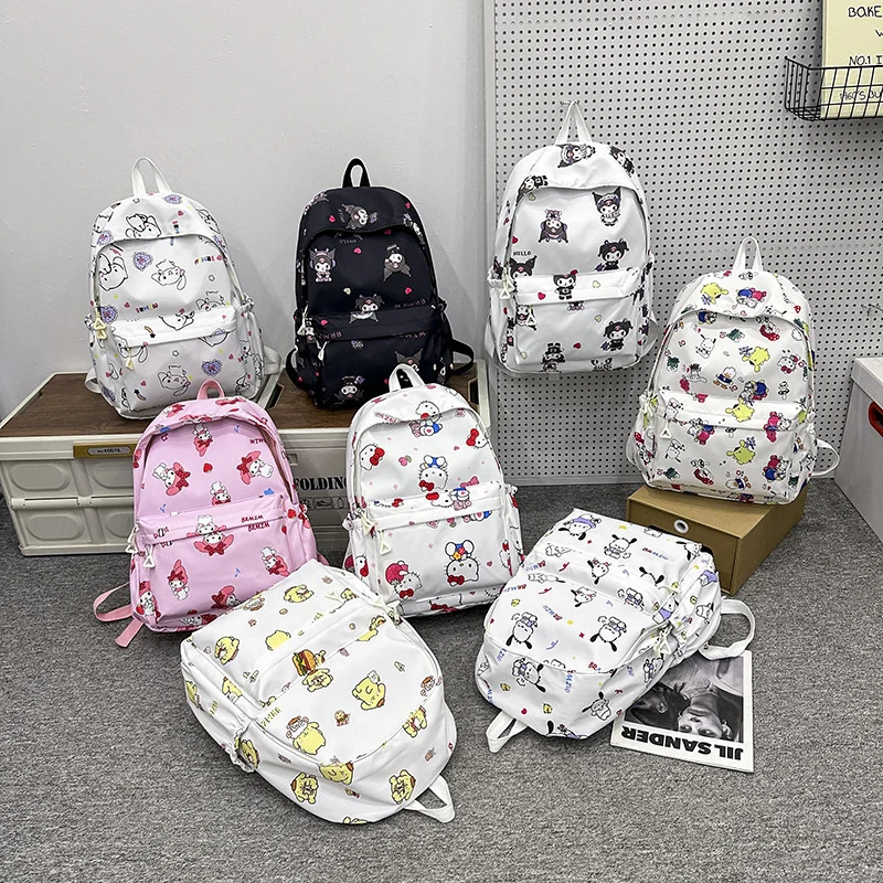 

New Sanrio Childrens School Bag for Primary School Students Large Capacity Fashion Casual School Bag High Appearance Book Bag