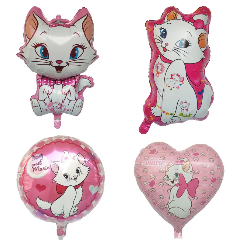 Disney Marie Cat Cartoon Balloons Kids Baby Happy Birthday Party Decoration Aluminum Film Latex Foil Balloons Kids Toys