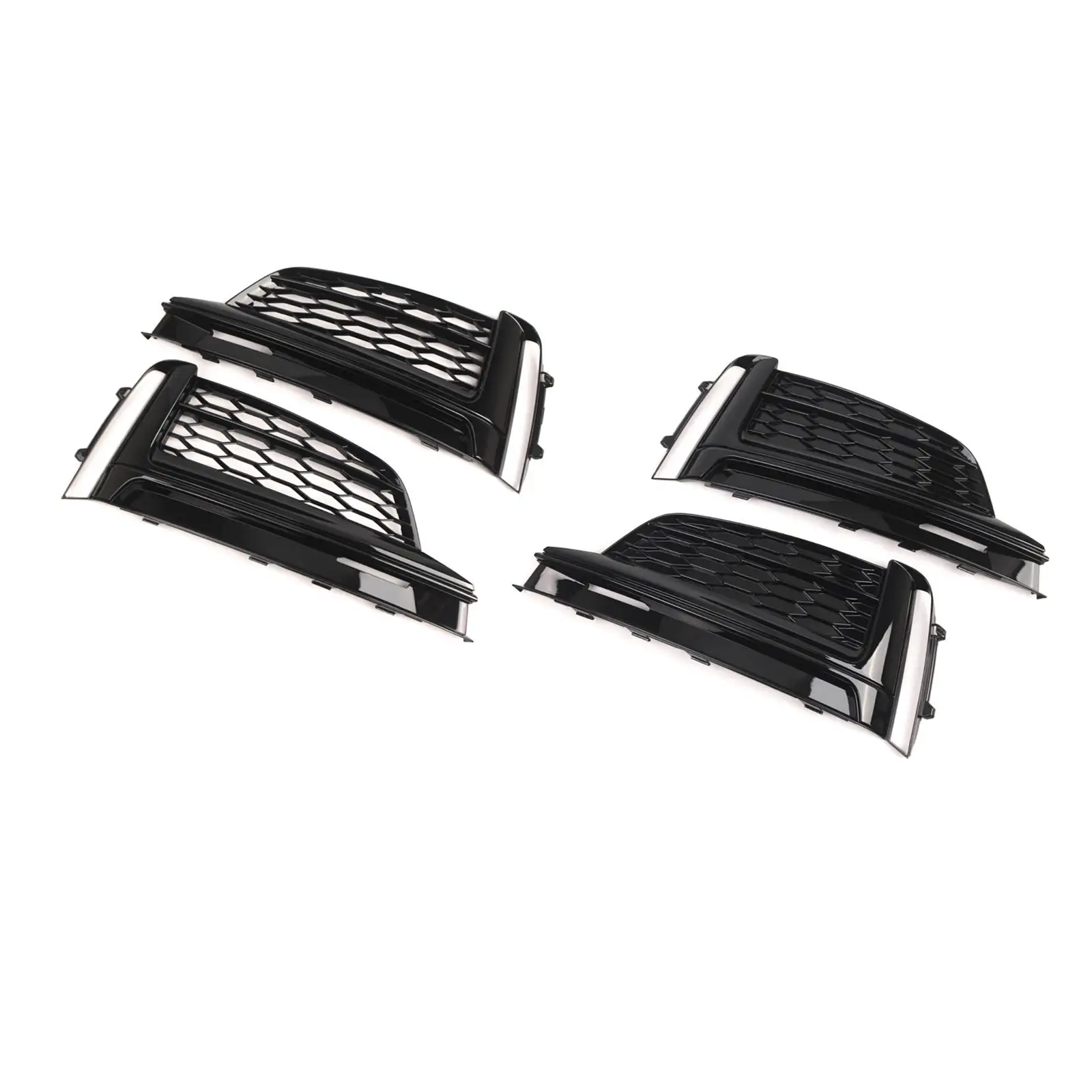

Car Fog Light Grille Cover Easy Installation Wear Resistant PP Pair Direct Replace for Audi A5 S LINE 2016 2020
