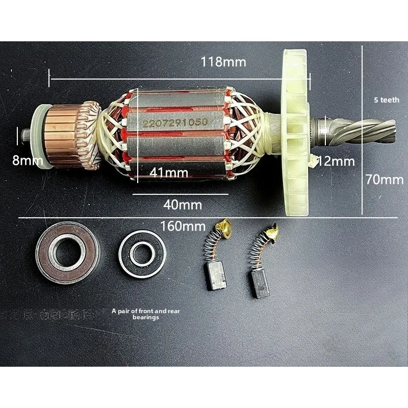 Teeth Rotor & Stator Coil for Electric Hammer Full Copper Motor Repair Parts