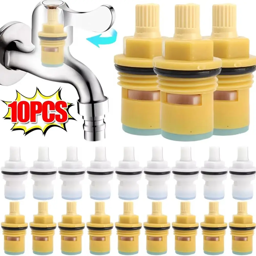 10Pcs Bathroom Kitchen Plastic Faucet Cartridge Replacement Repair Part Hardware Accessory Tap Valves Core Universal 1/2 Thread