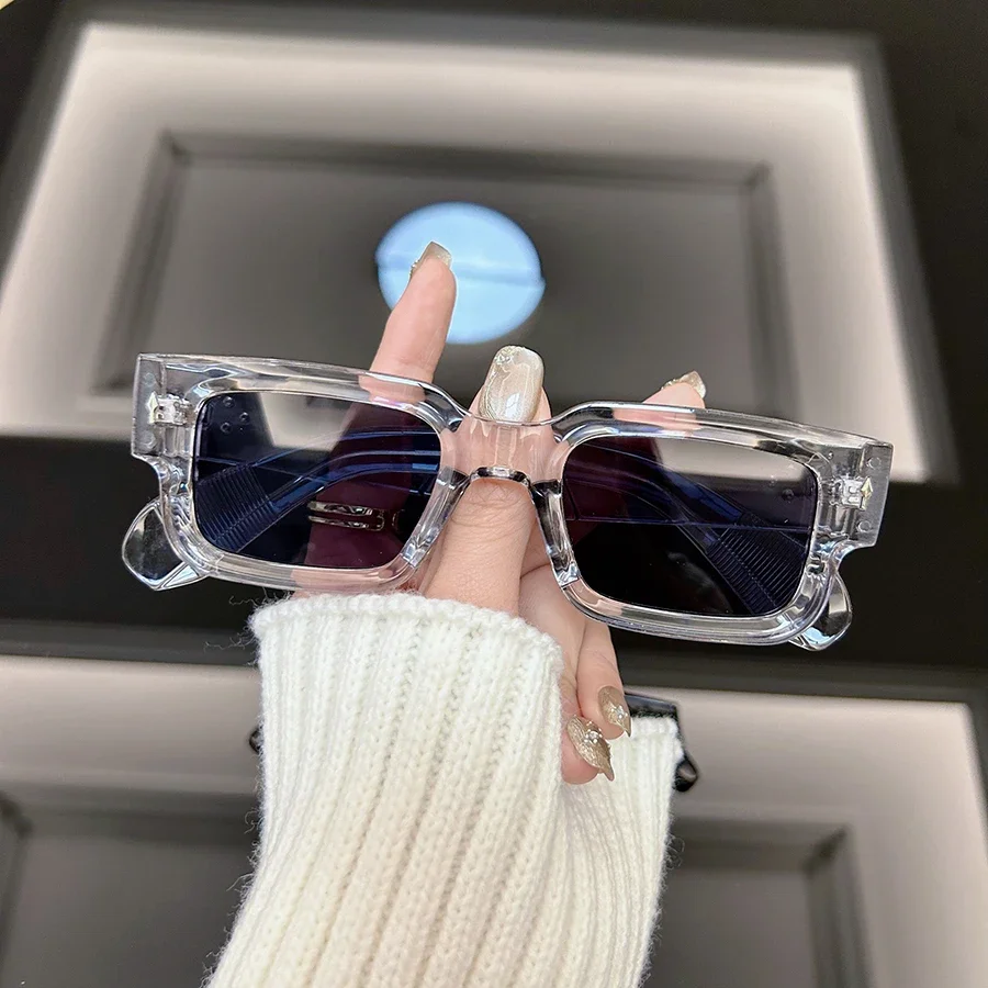 Fashion Square Sunglasses Men Women Brand Designer Retro Sun Glasses Male Female Rectangle Frame Vintage Rivet Oculos De Sol