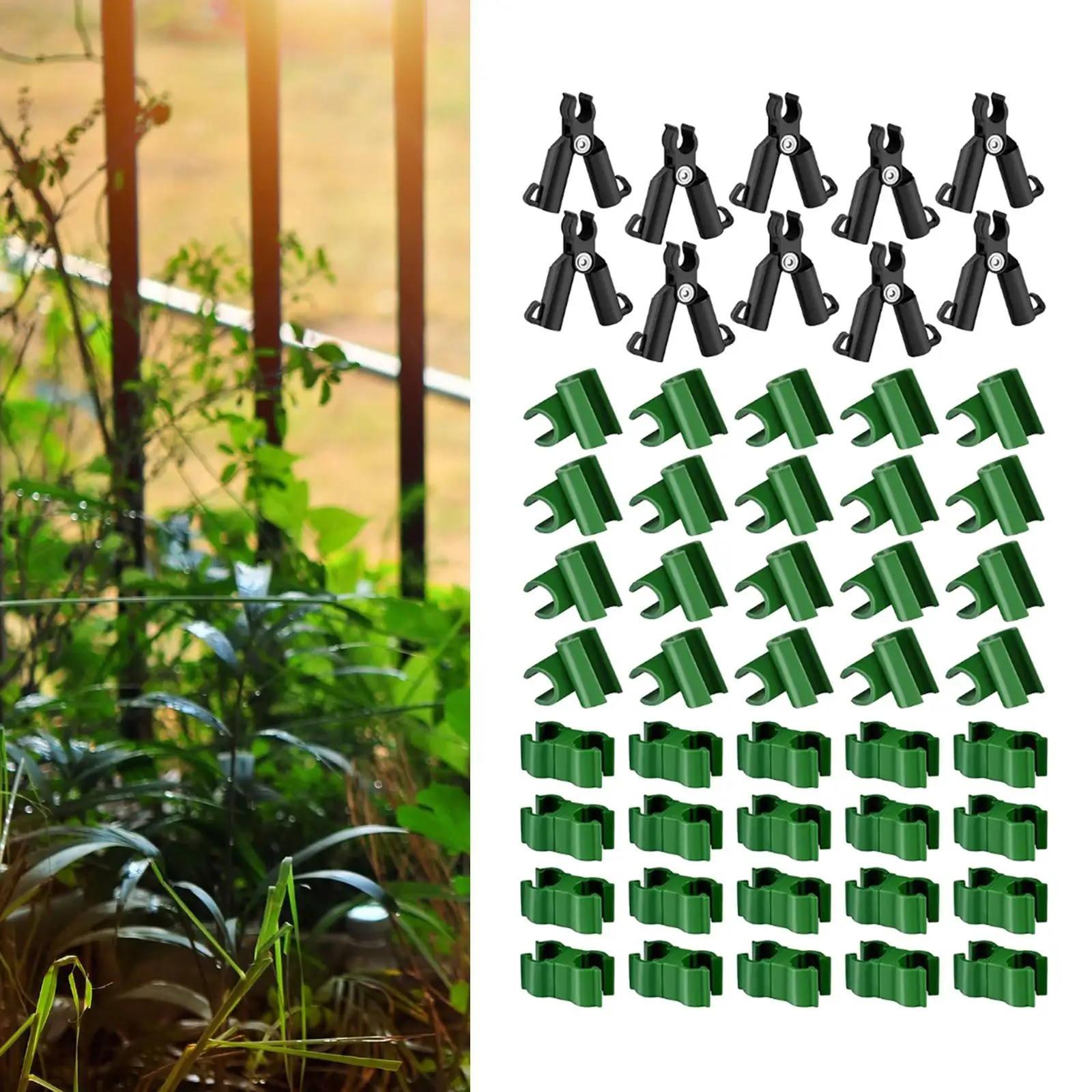 50Pcs Connector Clip, Duable Climbing Vine Reusable Joint Rod Clamps Sticks Holder Fastener Tomato Cage Vegetable