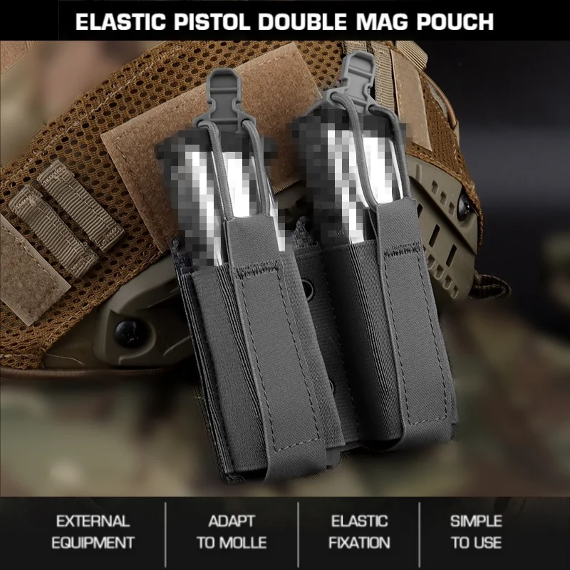 

Outdoor dual elastic function bag 9mm clip bag, compatible with MOLLE system, can be attached to external equipment
