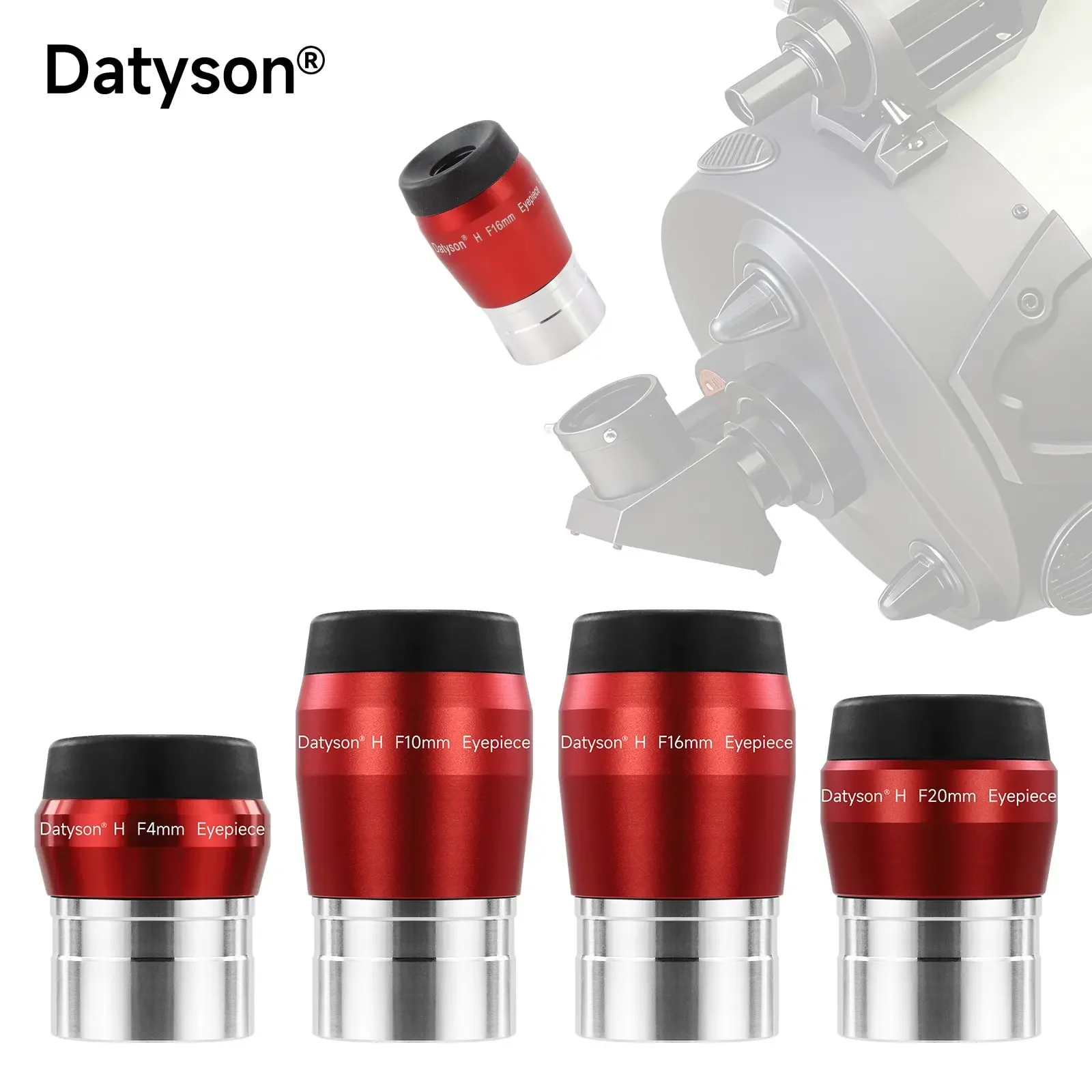 

Datyson 1.25inch H Eyepiece Kit 4/10/16/20mm FMC Green Coated Metal for Astronomy Telescope