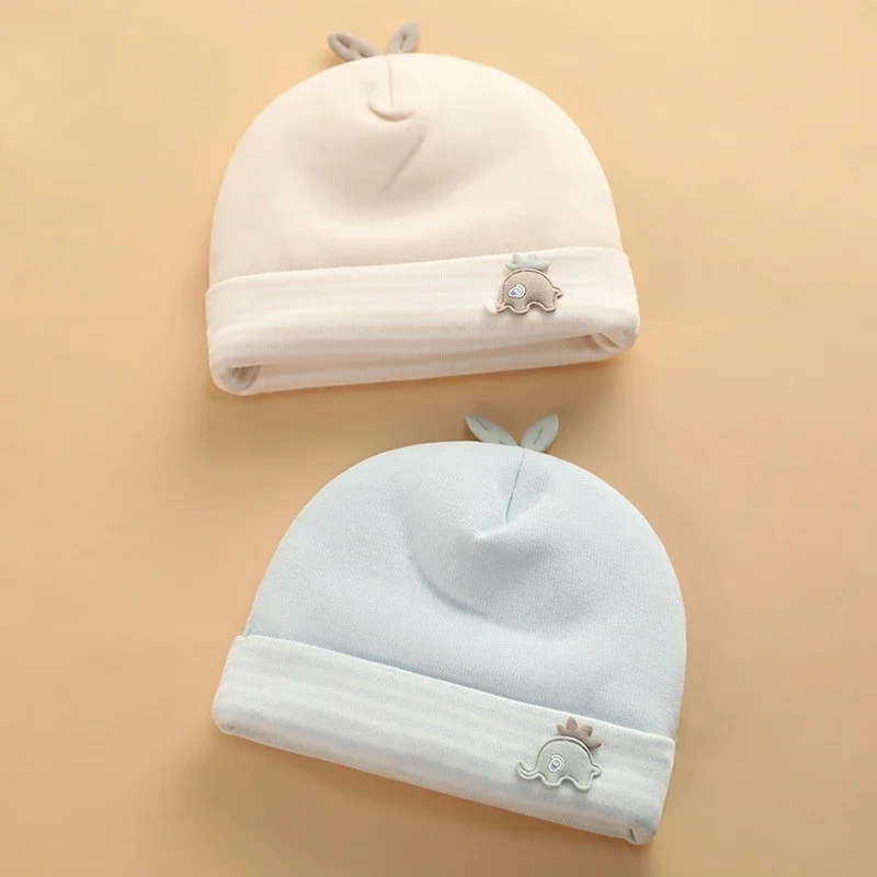 0-3 Months Baby Hats Newborn Beanie Winter Warm Thicker Cotton Soft Elastic Baby Cap for Girls Boys Infant Bonnet Accessories