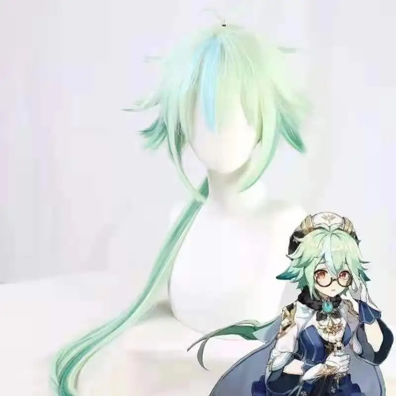 Peluca de anime Genshin Impact, peluca de sacarosa, peluca de cosplay de viajero, dulzura inofensiva, rizo inverso, peluca cambiable multicolor