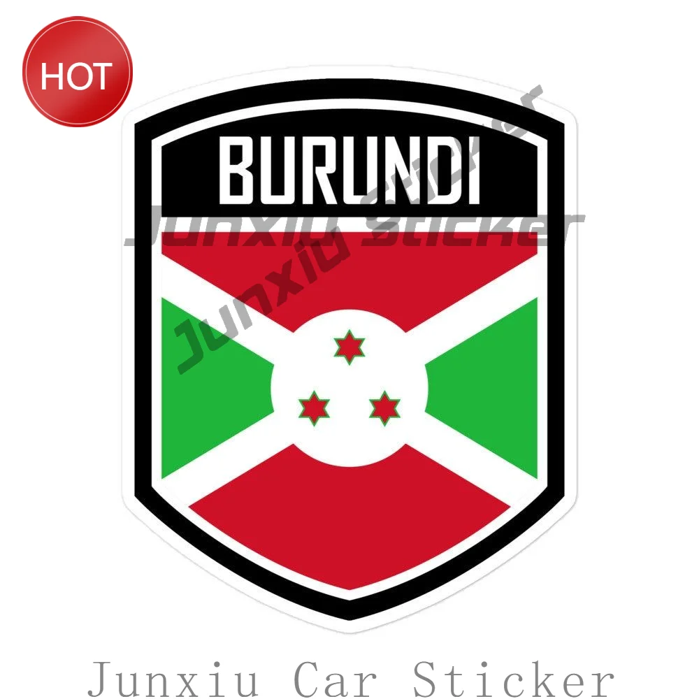 Burundi Flag Emblem Car Sticker Waterproof Vinyl Decal For Motorcycle Body And Car Bumper Vehicle Exterior Decoration