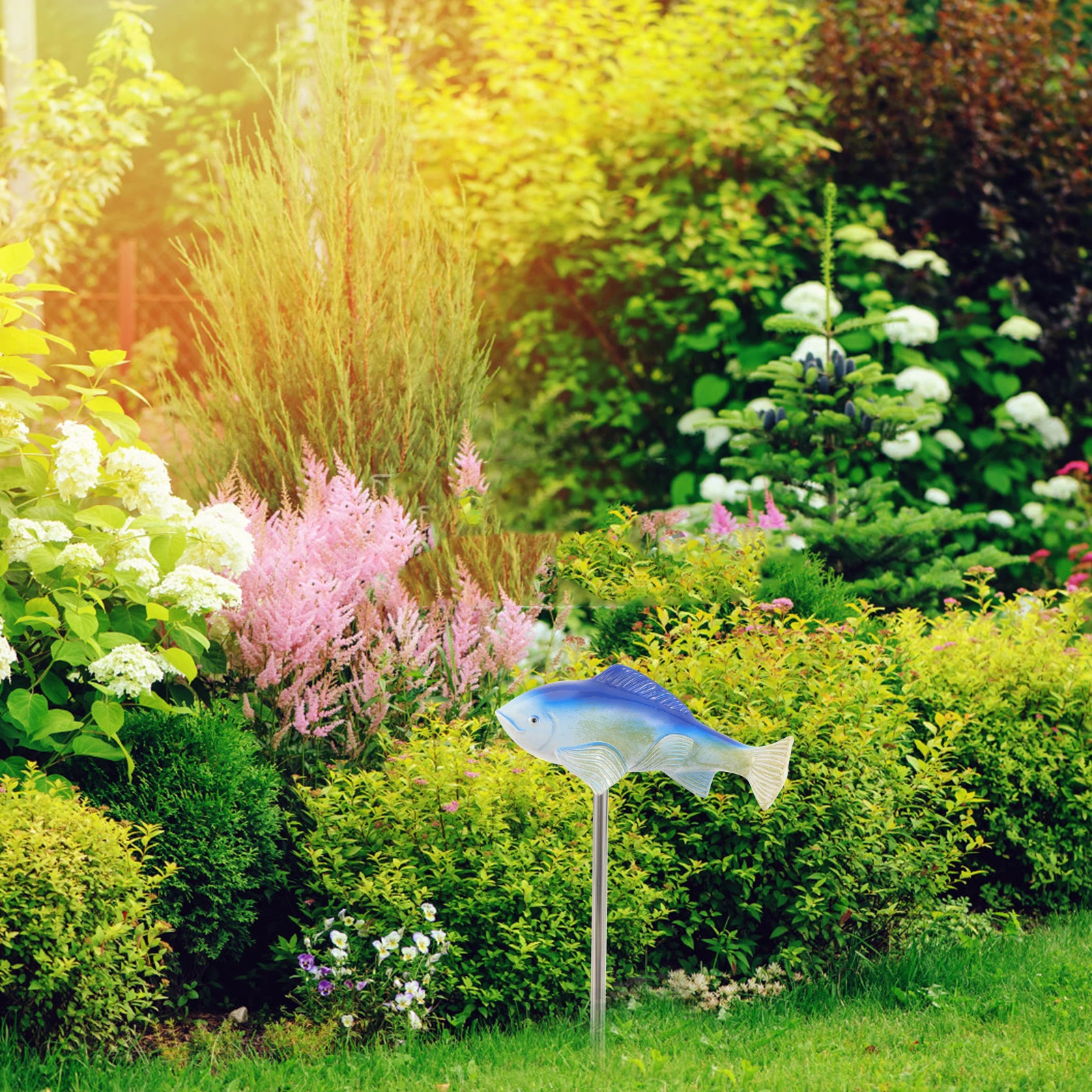 

Resin Koi Fish Sculpture Garden Decoration Outdoor Yard nament Creative Shape Stake Easy Insert Ground Decor Smooth Surface No