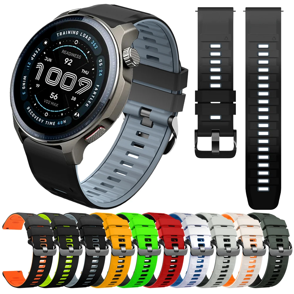 22 mm weiches Silikonarmband für AMAZFIT BIP 6 5 BALANCE 2 GTR 4 3 3pro 2e Stratos 3 CHEETAH Ersatzbänder für Garmin Forerunner 255