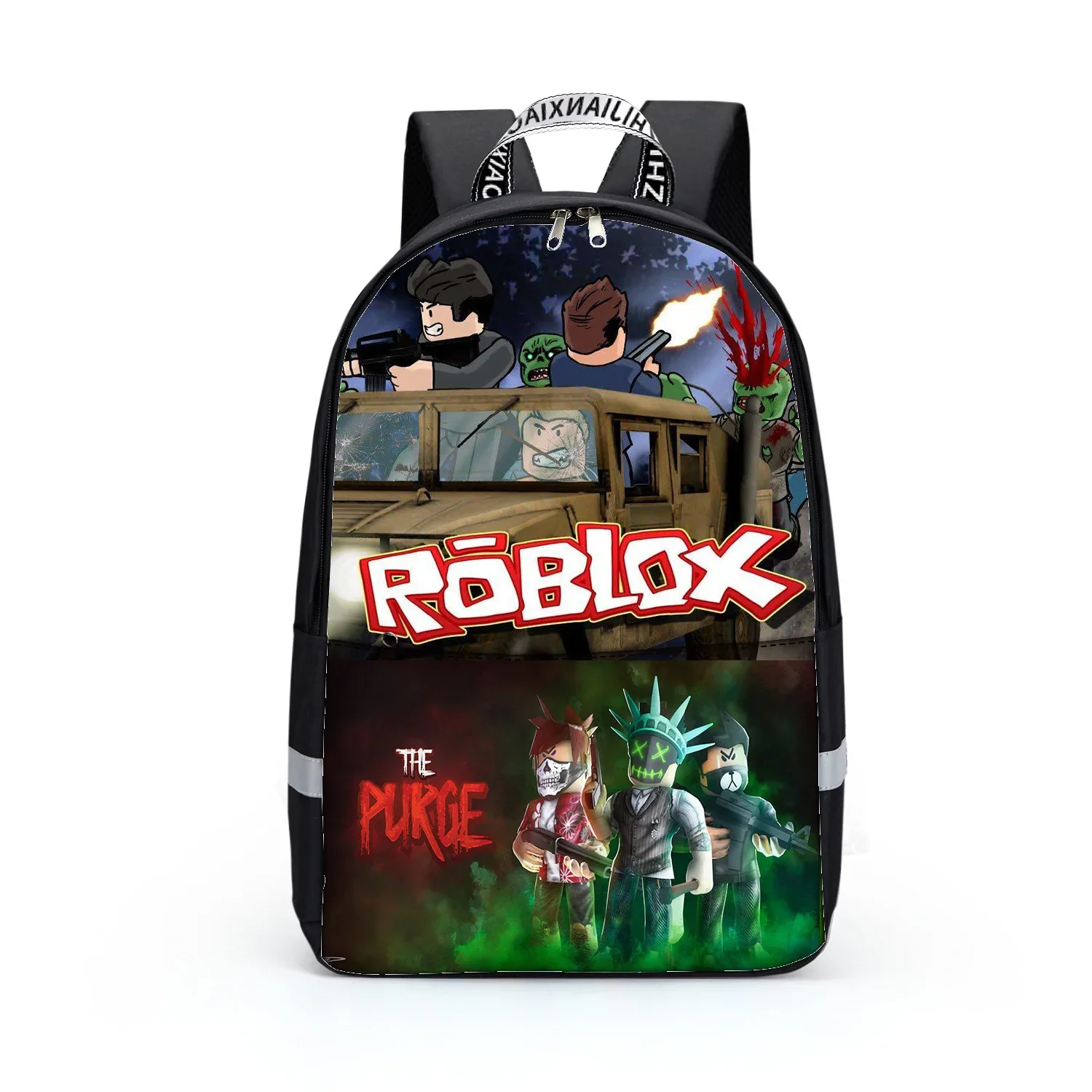 

Primary School Students Men and Women Trend Backpack Roblox School Bag Game Peripheral Shoulder Bag Cartoon Zipper School Bag