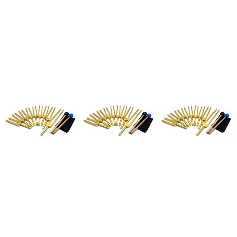 

【BIG SALE】Tuning Fork Set - 27 Tuning Forks For Healing Chakra,Sound Therapy,Keep Body,Mind And Spirit In Perfect Harmony- Gold